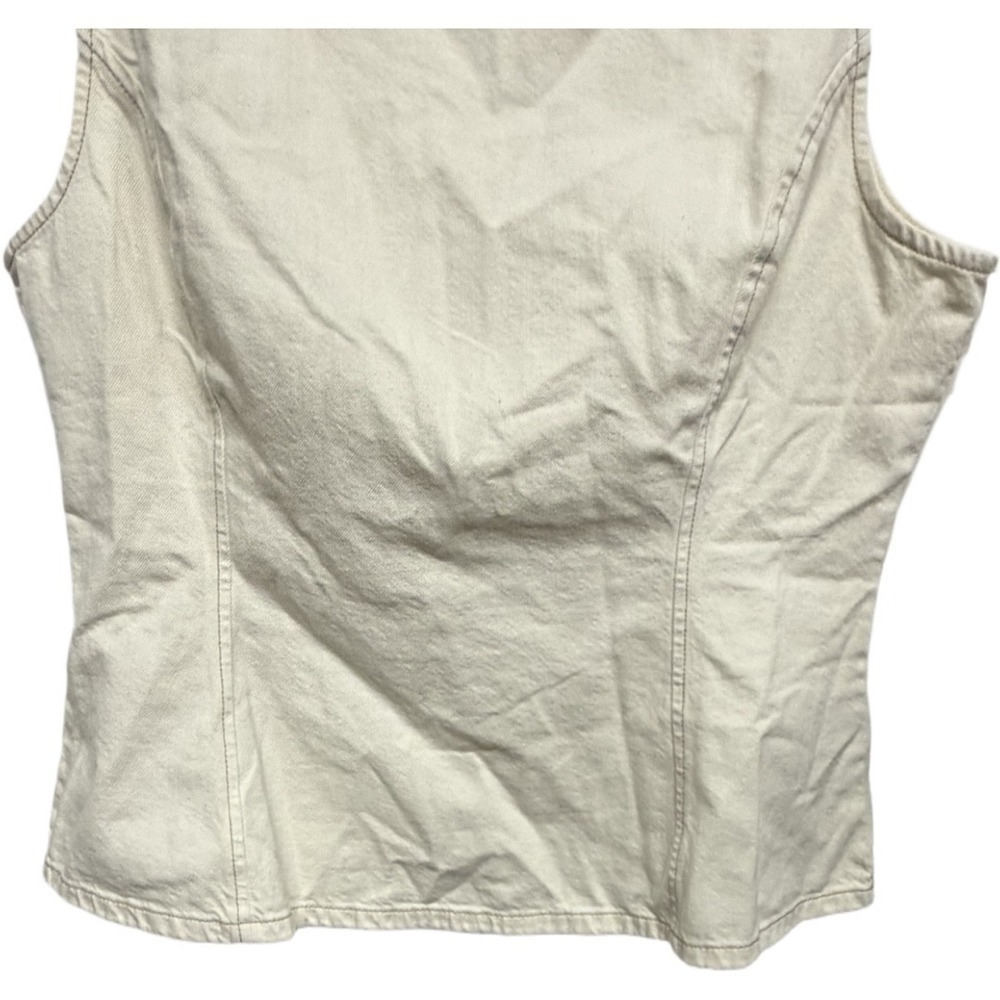 Madewell Denim Corset Tank Top Womens Size 14 Ivory Ecru Zip Back Style NZ030 - Picture 6 of 10